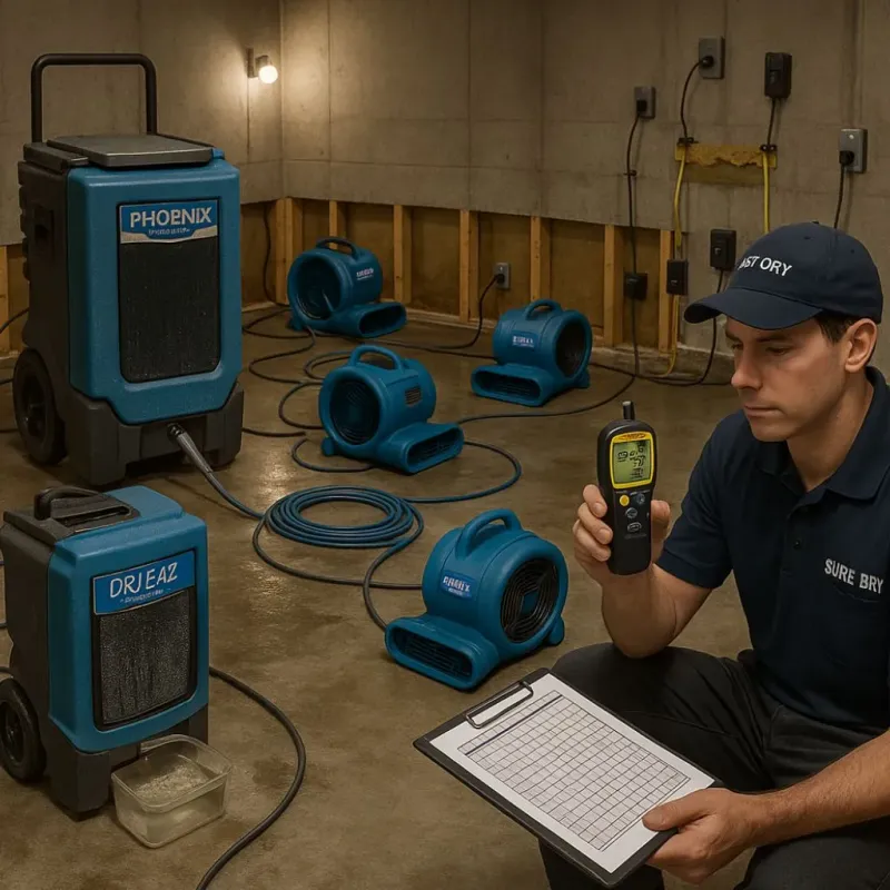 Structural Drying and Dehumidification process in Bossier Parish, LA